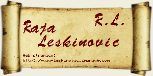 Raja Leškinović vizit kartica